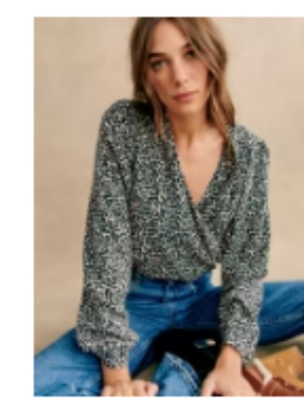 Sezane Abélia Blouse Leopard/cream - Size 6